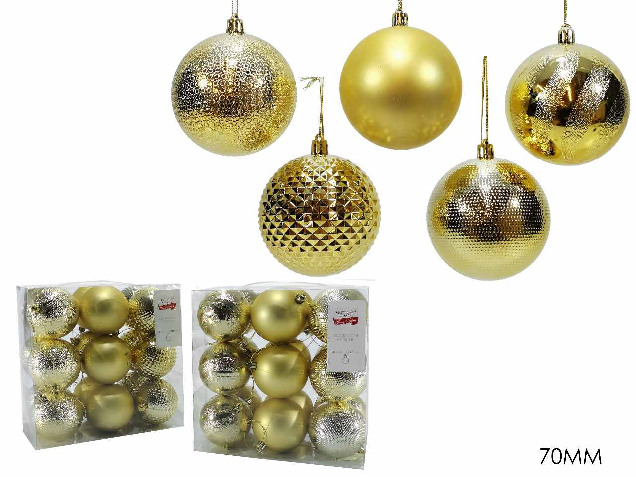 Sfera 7cm 18pz oro 490141