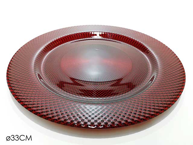 sottopiatto d33cm glitter rosso 617317