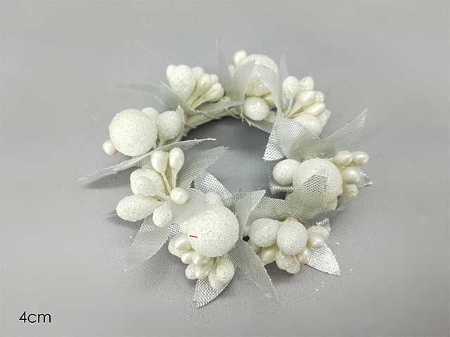 girocandela 4cm glitter bianco 428230