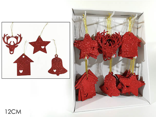 pendente natalizio rosso 12cm