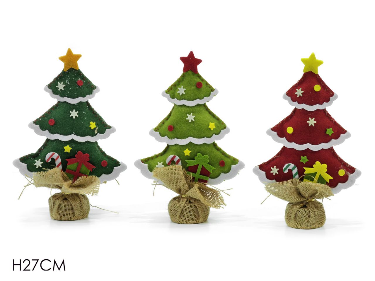 Albero di natale misura 27cm in 3 assortimenti