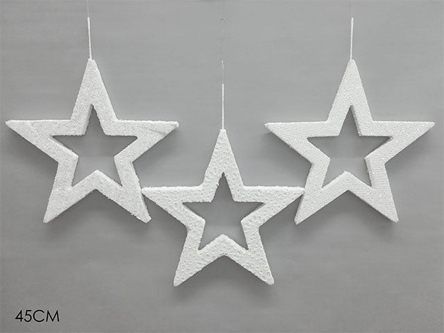 pendente natalizio stella glitter bianco 45cm