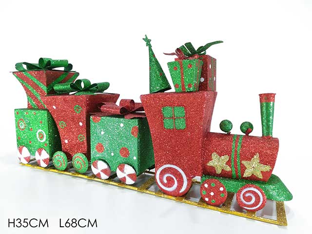 trenino 68x35cm con vagoni glitter 427107
