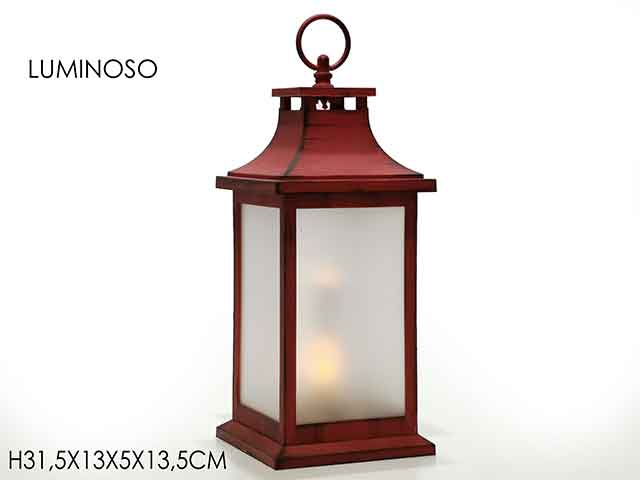 lanterna rossa b/o 31.5cm con led632557