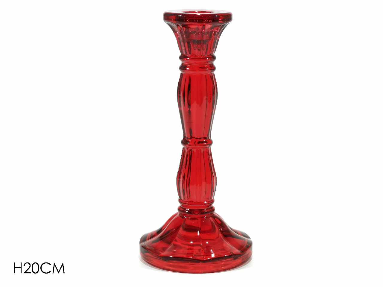 Portacandela natalizio h.20cm rosso
