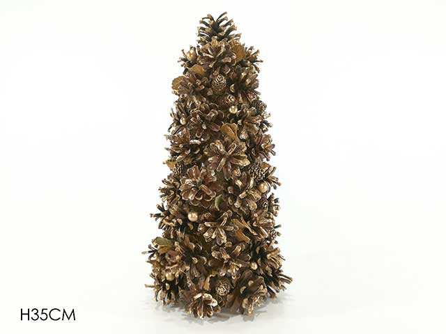 albero con pigne h35cm oro 408580