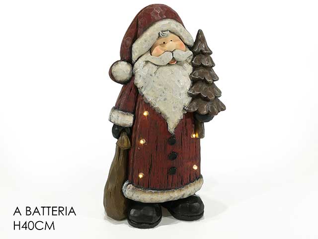 babbo natale c/led 40cm 423114