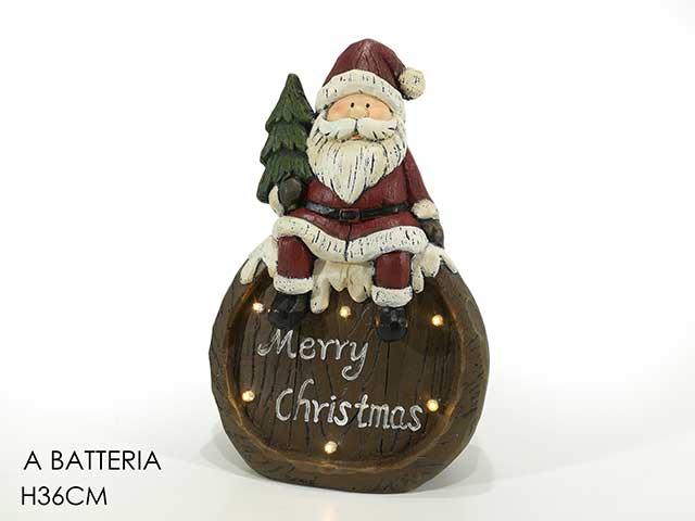 babbo natale s/botte c/6led 423116