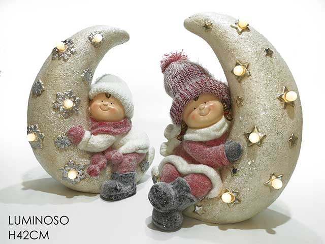 bimbo/a su luna c/led 42cm 403308