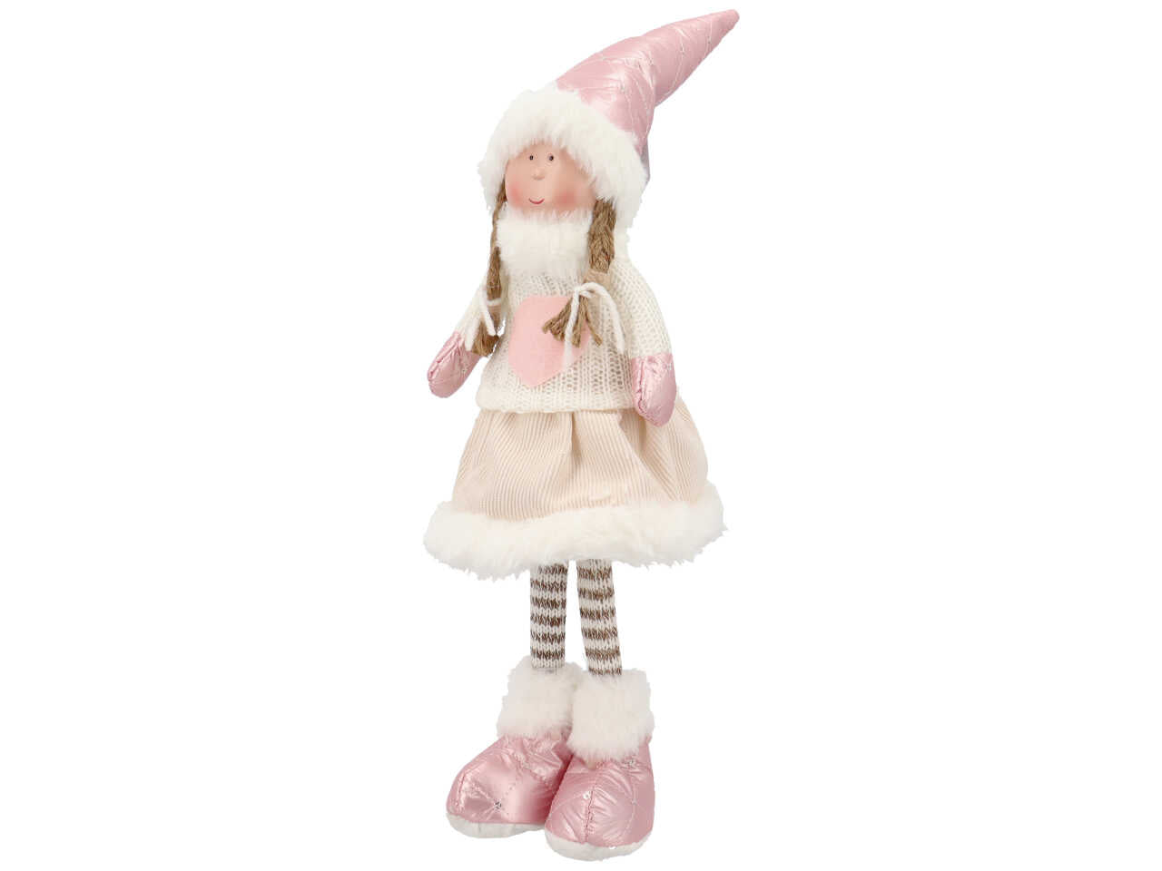 bambina natalizia h.36cm rosa