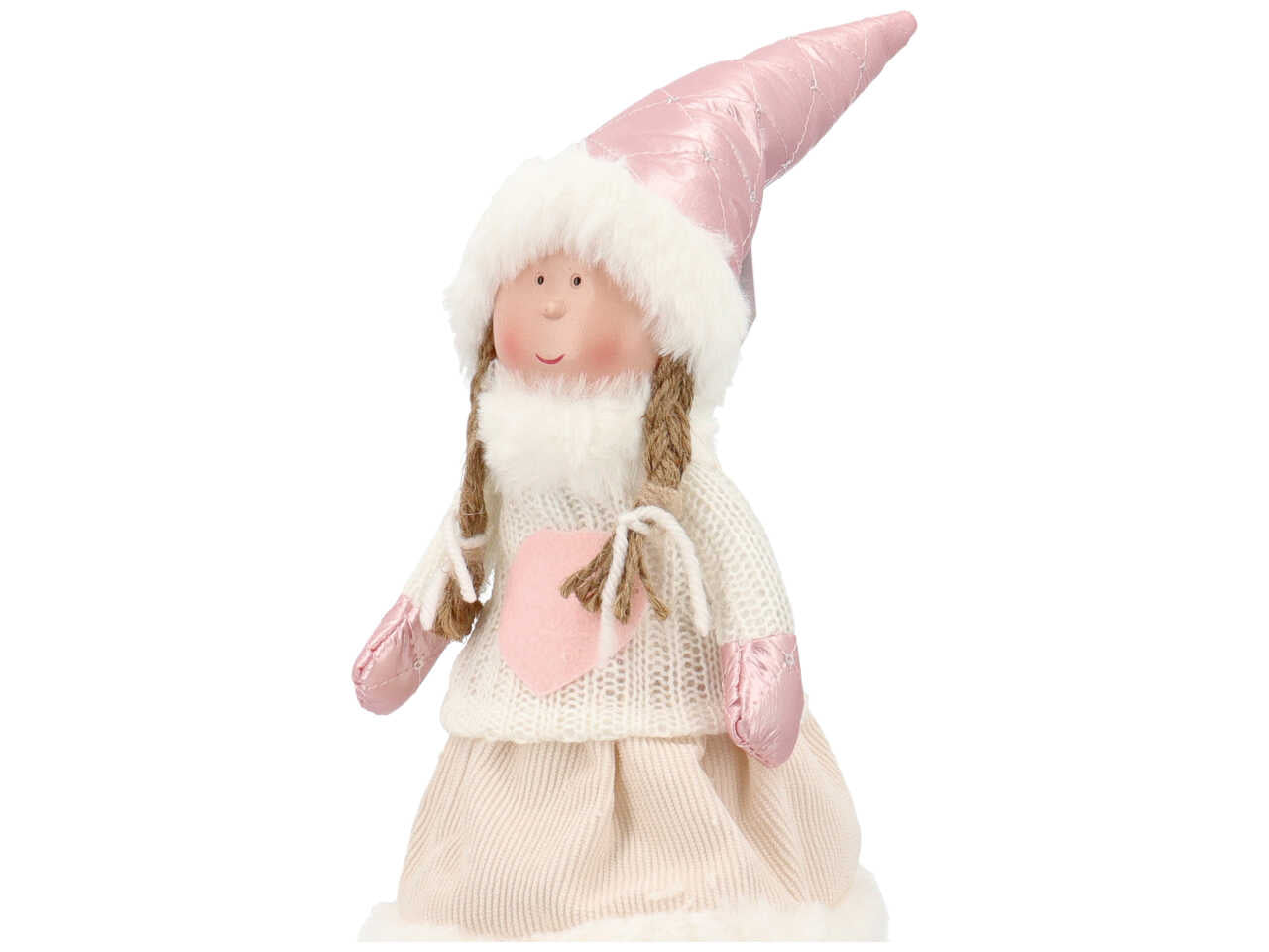 bambina natalizia h.36cm rosa