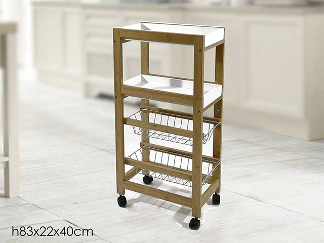 Carrello bianco c/ruote 22x40x83cm 667651