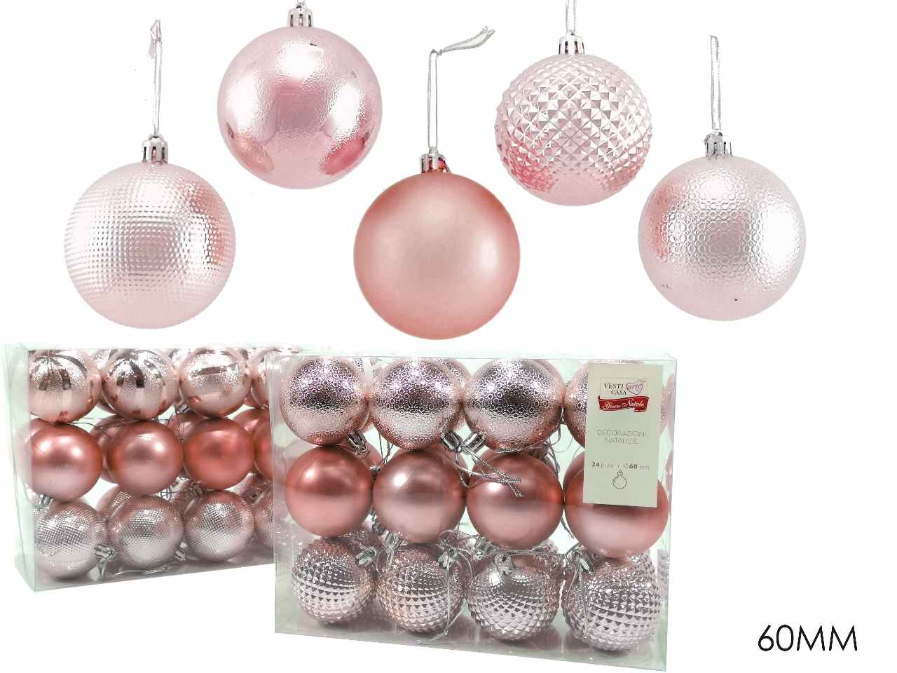 Sfera 6cm 24pz rosa 490460