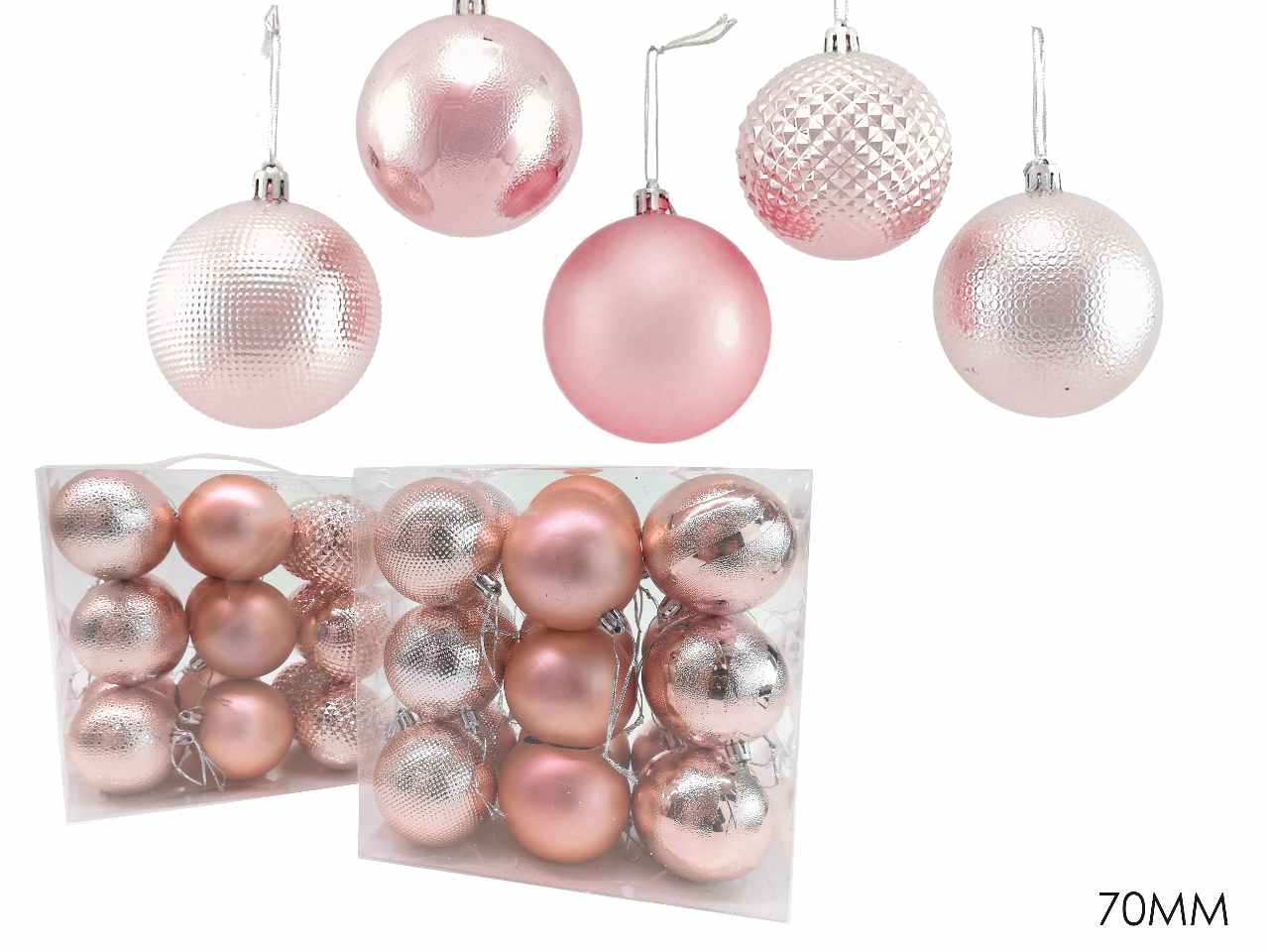 Sfera 7cm 18pz rosa 490461