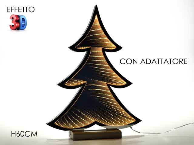 Alberello natalizio con luci 3d 60cm