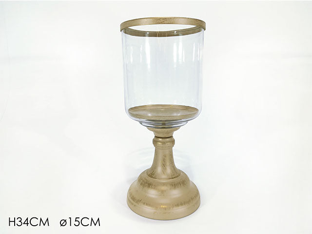 portacandela con base 34cm oro 558822