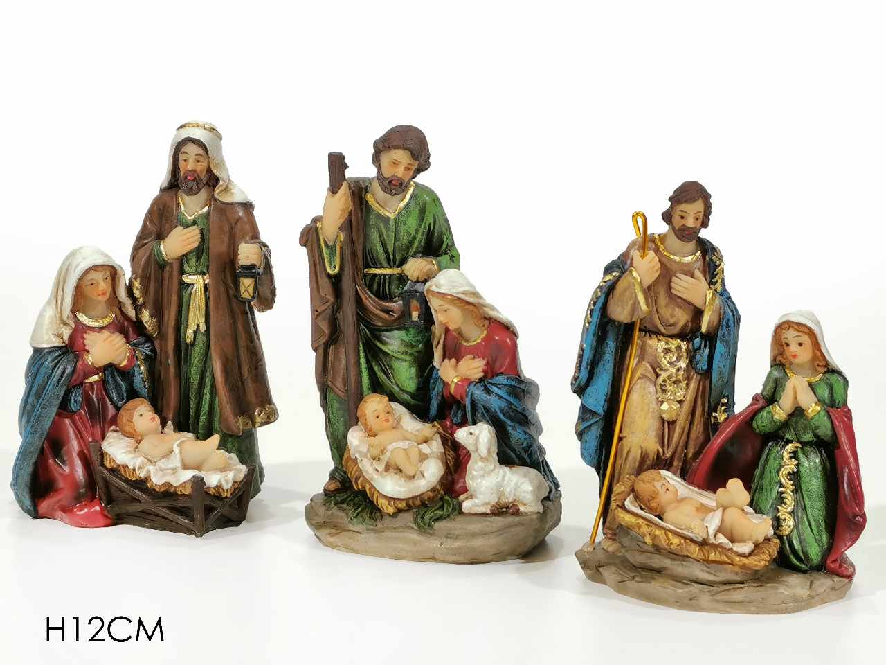 SET NATIVITA' SU BASE H.12CM 3 ASSORTIMENTI