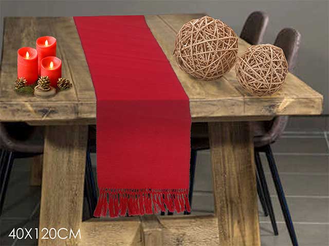runner 40x120cm rosso c/frange 595287