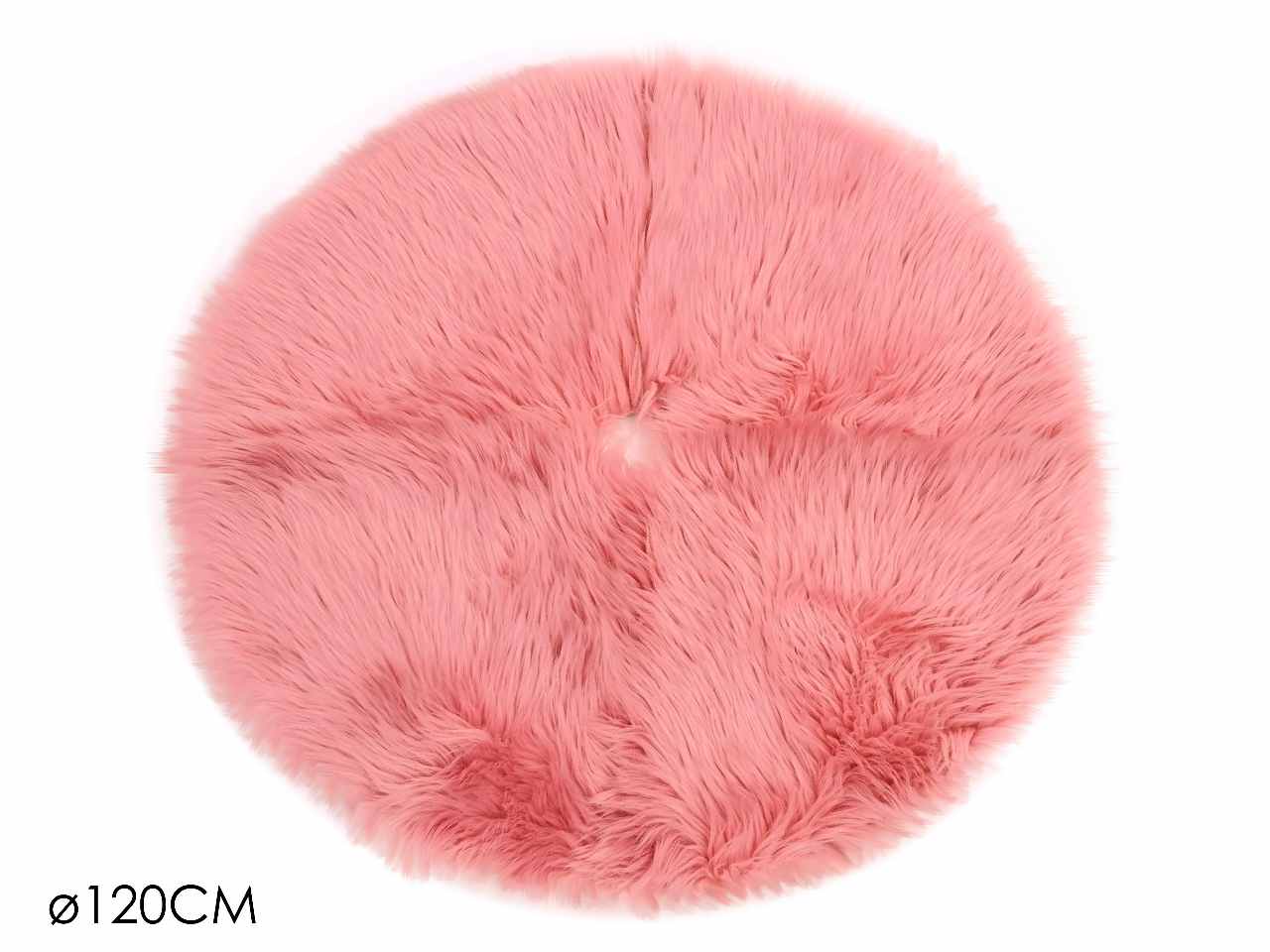 Copribase albero con pelo sintetico 120cm rosa