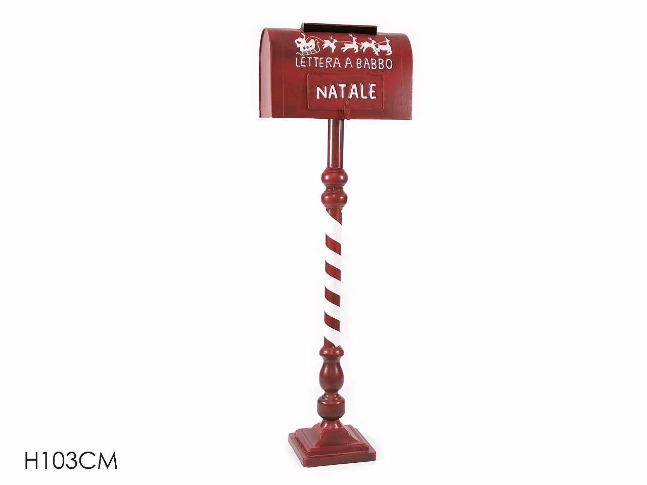 Cassetta posta natalizia in latta h.102cm