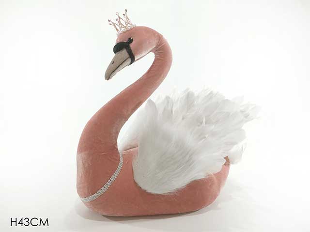 cigno h43cm rosa c/piume 425109