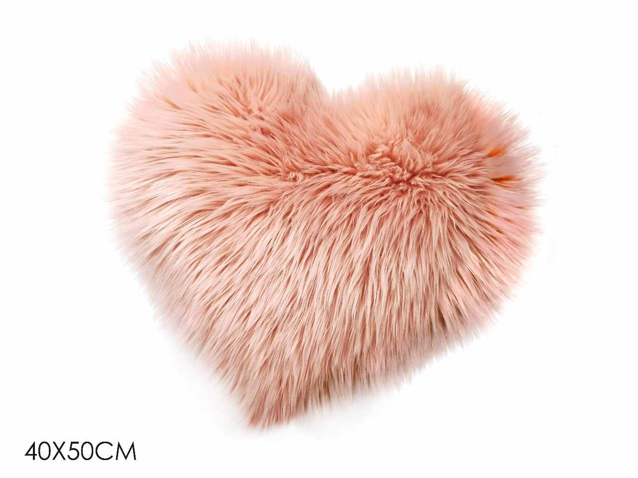 Cuscino cuore pelo.sin.40x50 con zip rosa