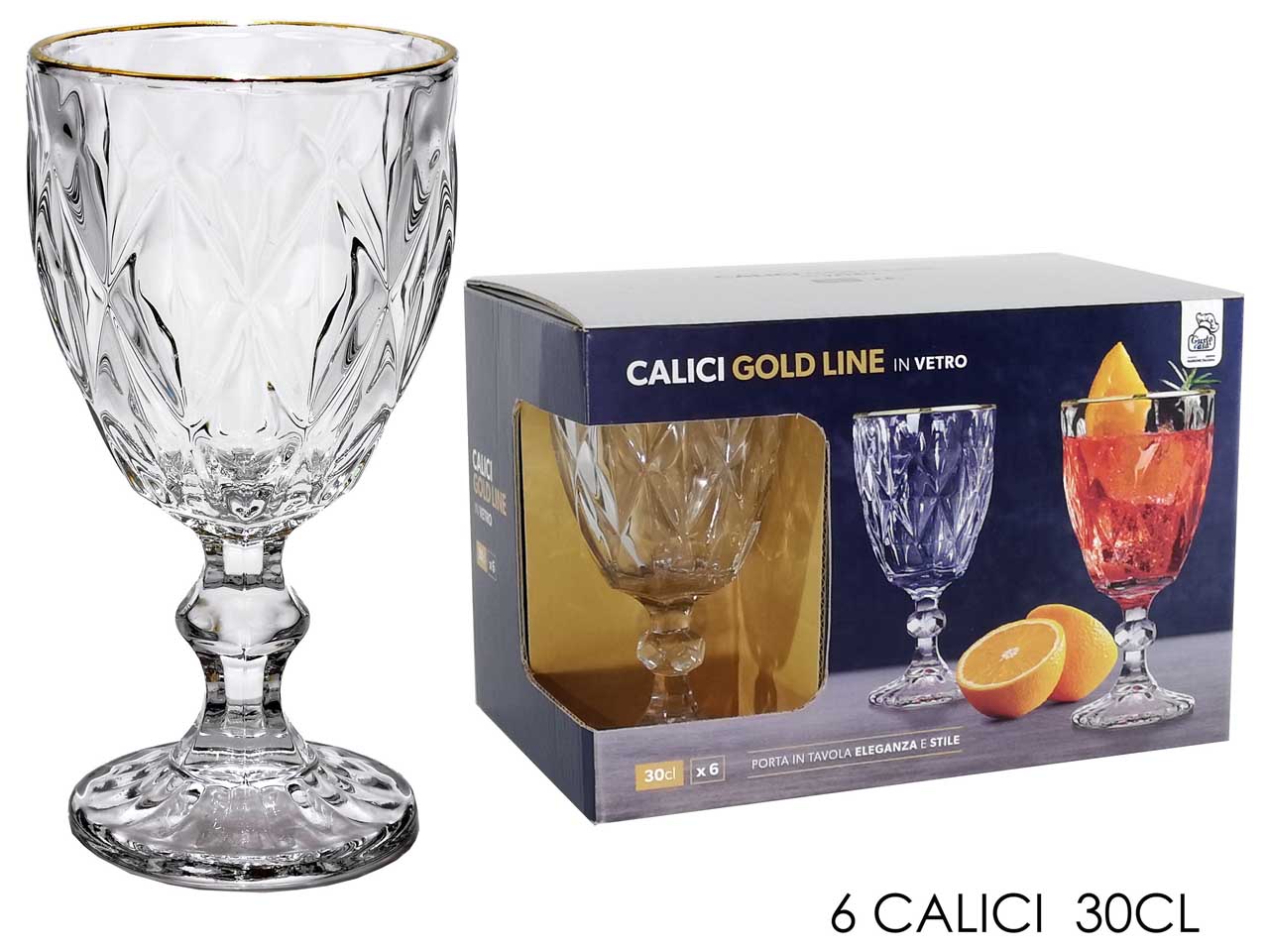 calice 30cl filo oro 6pz 616717