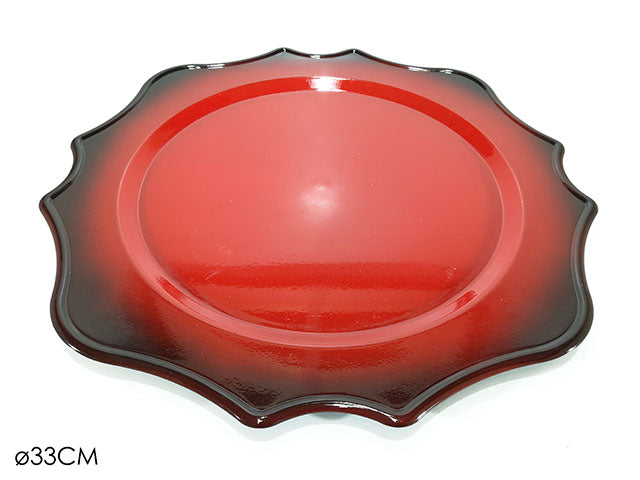 piatto d33cm smerlato rosso 899650