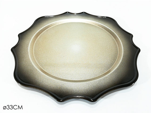 piatto d33cm smerlato champagne 899652