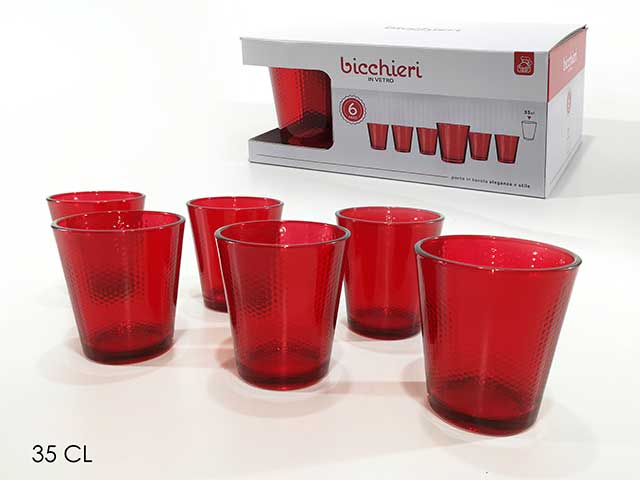 bicchieri rossi 35cl 6pz 616707