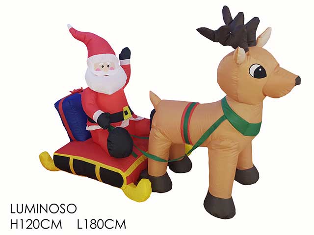 babbo su slitta gonfiabile con luce451355