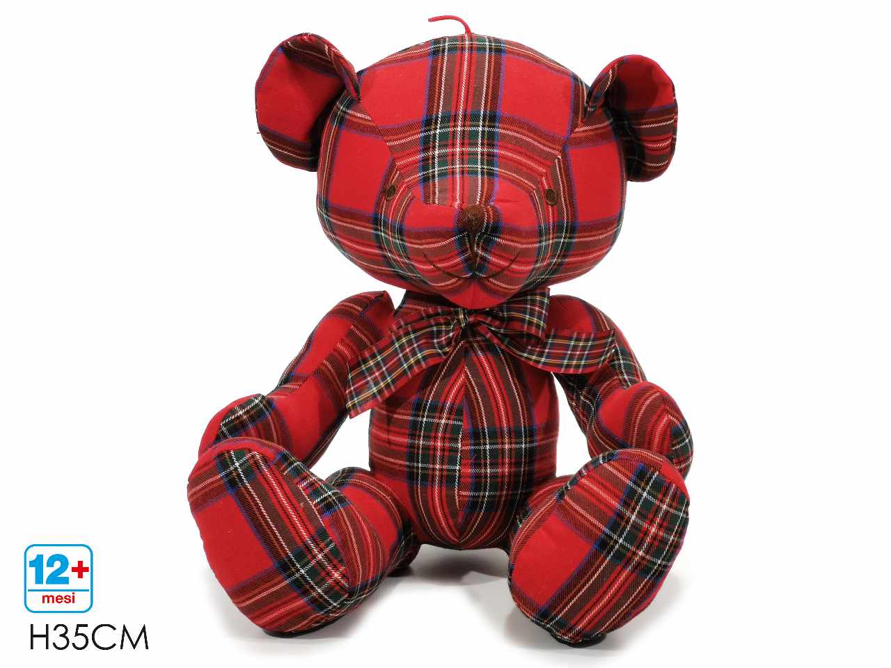 Orso natalizio scozzese h35cm $