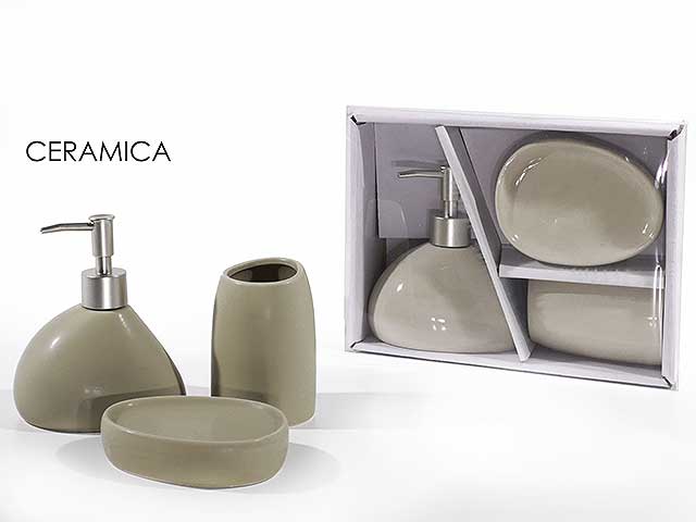 Set bagno 3 pezzi grigio 578815a