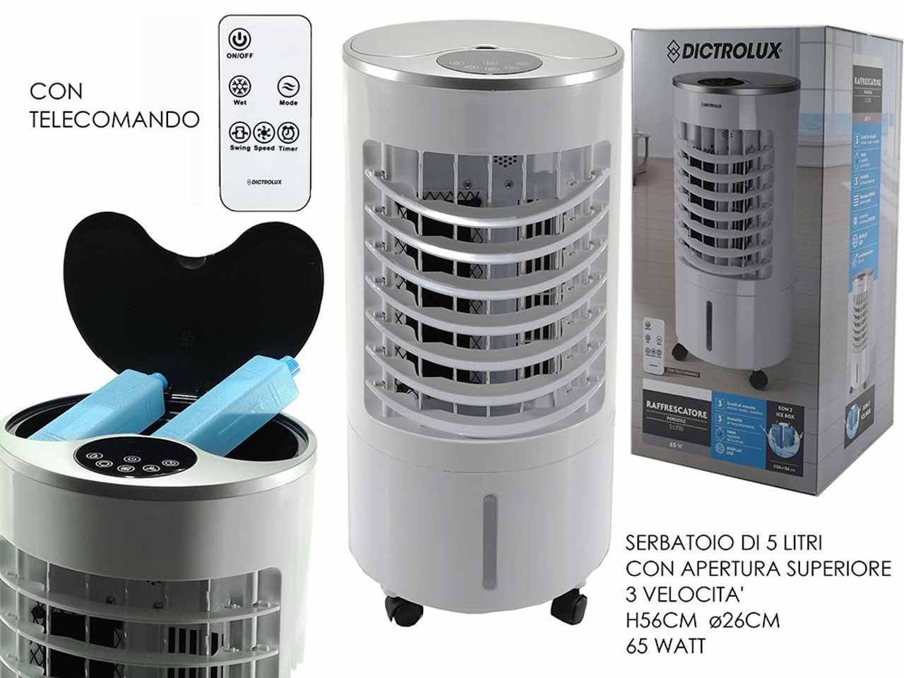 Raffrescatore portatile con telecomando 65w