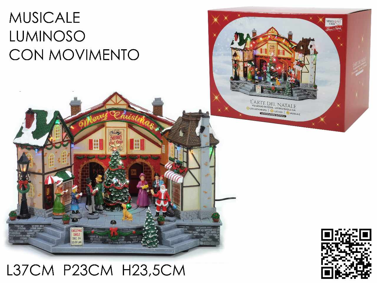 Ambientazione natalizia con luci, suoni e movimenti 37x23xh.23,5cm