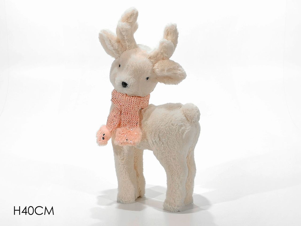 Renna misura 40cm colore rosa