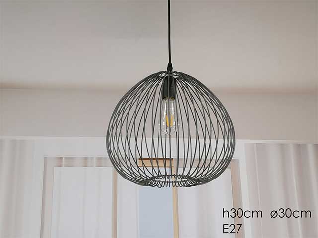 lampadario grigio 30x30cm 609701
