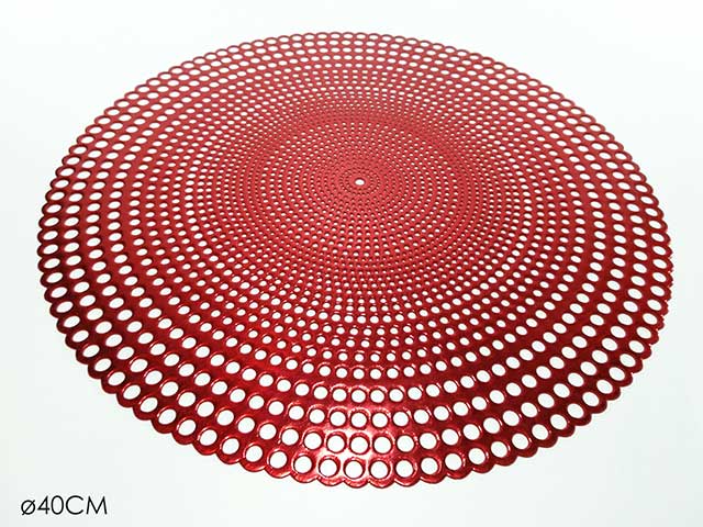 tovaglietta pvc tonda rossa 516404