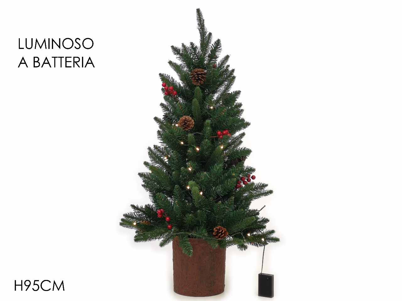 Albero 95cm/190 rami b/o luce 50 led