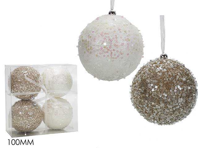 Sfera 100mm 4 pezzi champ./bianco 301084