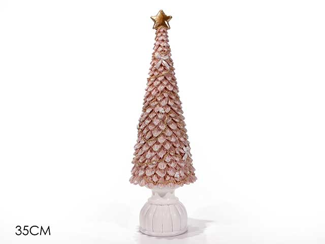 ALBERO DI NATALE 35CM ROSA E BIANCO