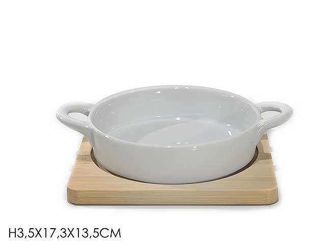 Tegamino su base bamboo h.3,5x17,3x13,5cm 635817