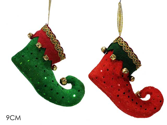 Appendino stivale da elfo misura 9cm in 2 assortimenti