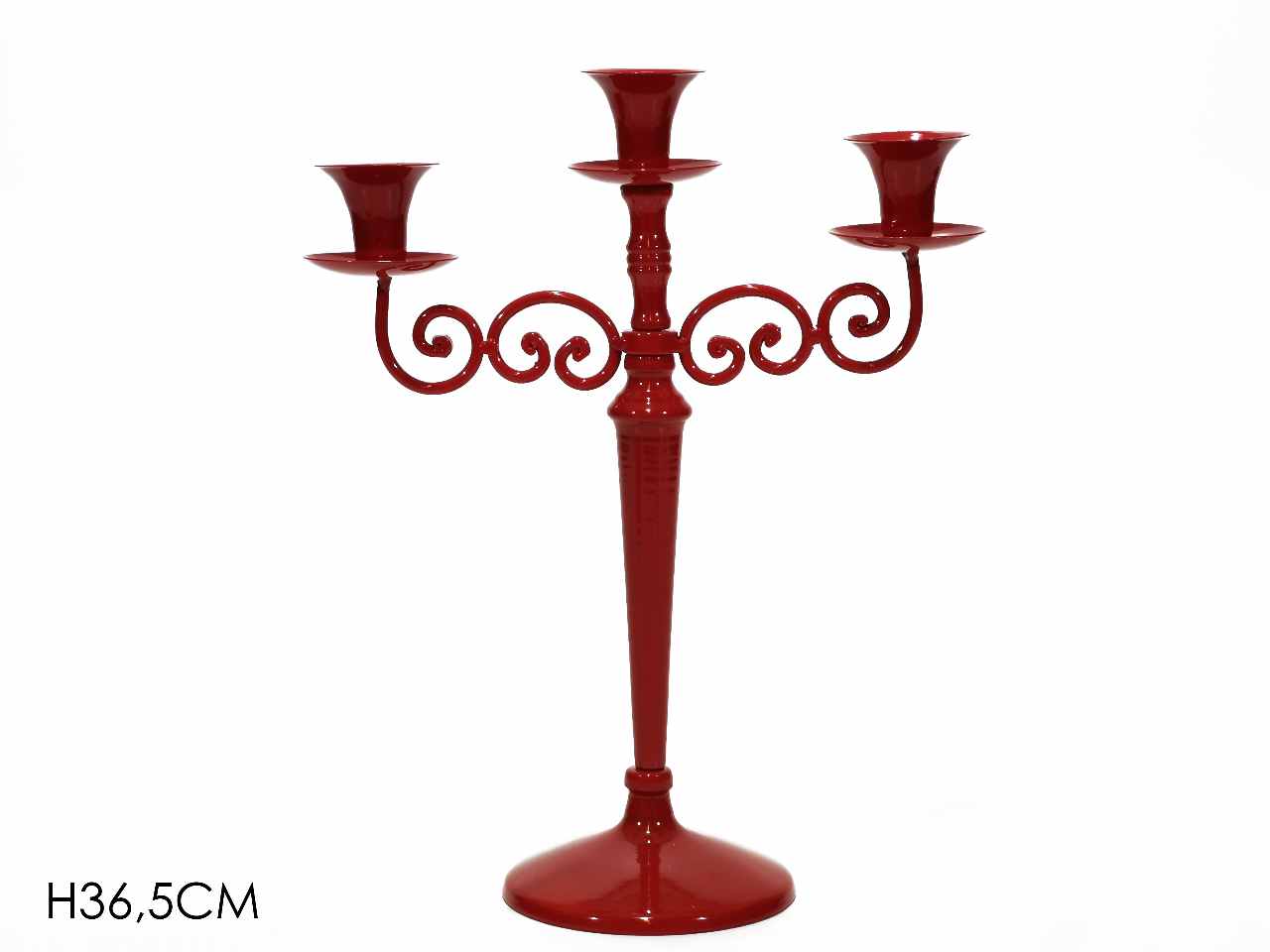 Portacandela 3 posti rosso