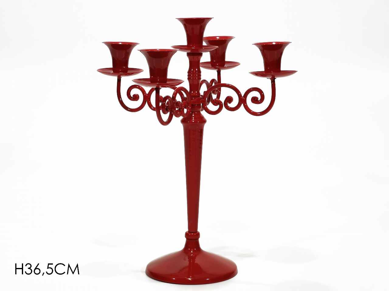 Portacandela 5 posti rosso