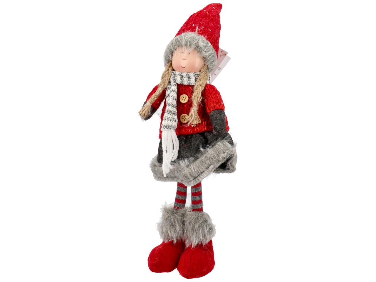 bambina natalizia h.36cm rossa