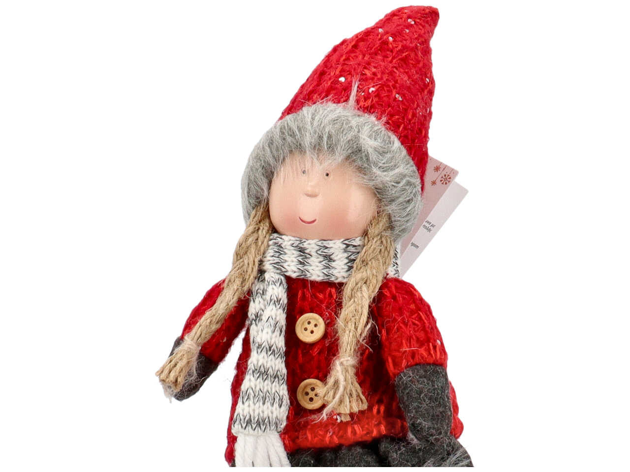 bambina natalizia h.36cm rossa