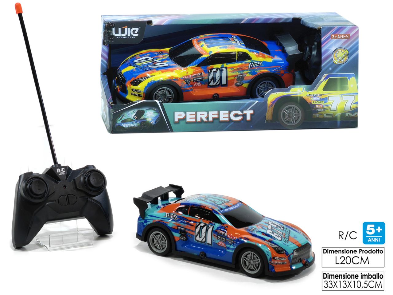 Auto radiocomandata con 4 funzioni disponibile in 2 assortimenti