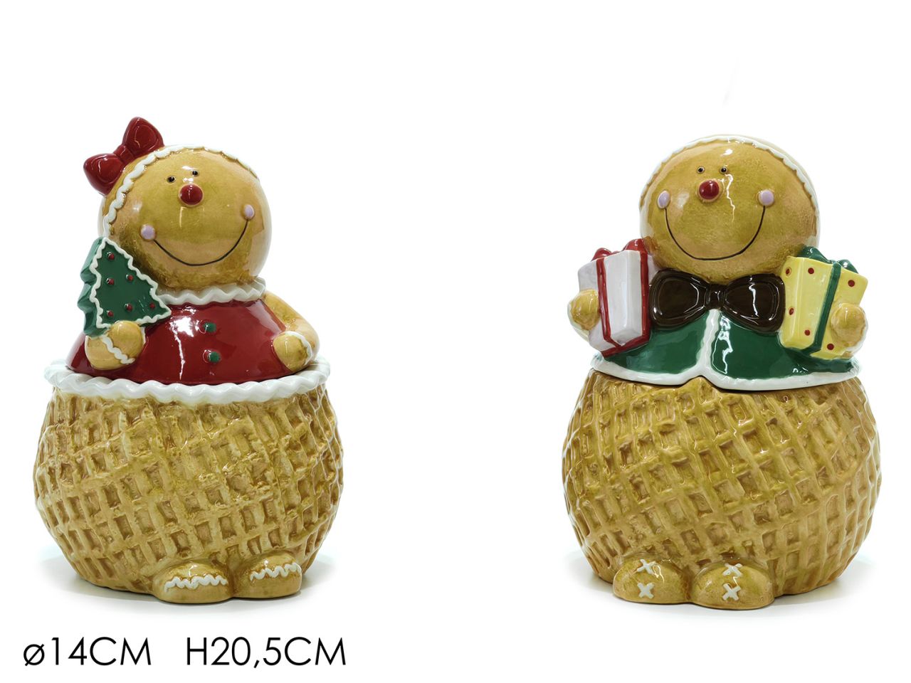Cofanetto pan di zenzero misura d.14xh20,5cm in 2 assortimenti