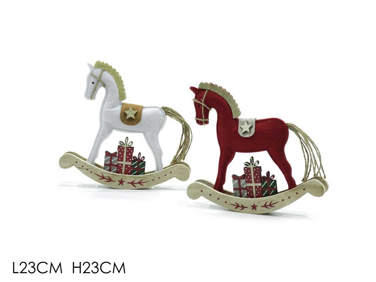 Cavallo a dondolo misura h.23 in 3 assortimenti